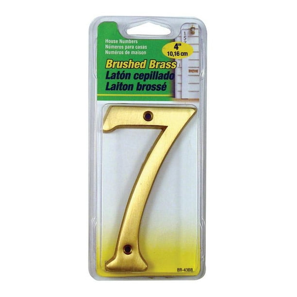 Hy-Ko Nail On Brushed Brass Number 1 4 in. Hy-Ko Nail On Brushed Brass Number 1 4 in.